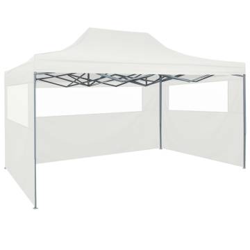 Professional Folding Party Tent with 4 Sidewalls 3x4 m Steel White