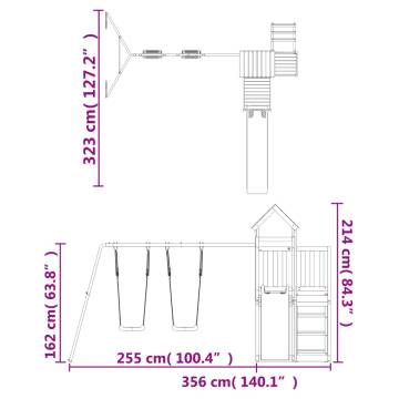 Outdoor Playset Solid Wood Pine