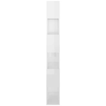 Book Cabinet Room Divider High Gloss White 80x24x186 cm Engineered Wood