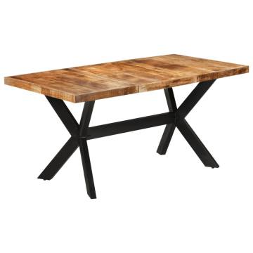 Dining Table 160x80x75 cm Solid Rough Wood Mango