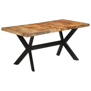 Dining Table 160x80x75 cm Solid Rough Wood Mango