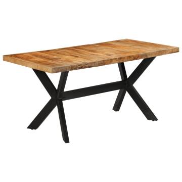 Dining Table 160x80x75 cm Solid Rough Wood Mango