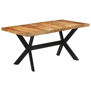 Dining Table 160x80x75 cm Solid Rough Wood Mango