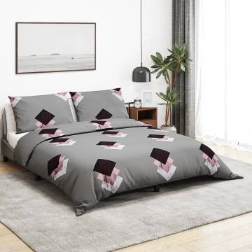 Duvet Cover Set Grey 135x200 cm Cotton