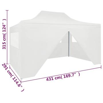 Foldable Party Tent with 4 Sidewalls 3x4.5 m White