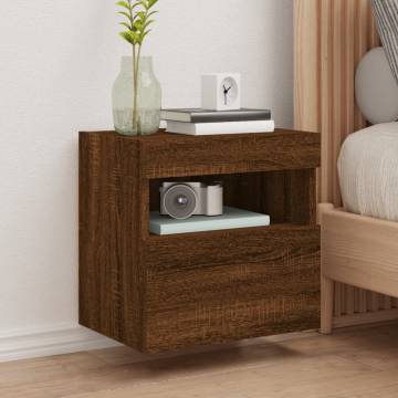 TV Wall Cabinets with LED Lights 2 pcs Brown Oak 40x30x40 cm