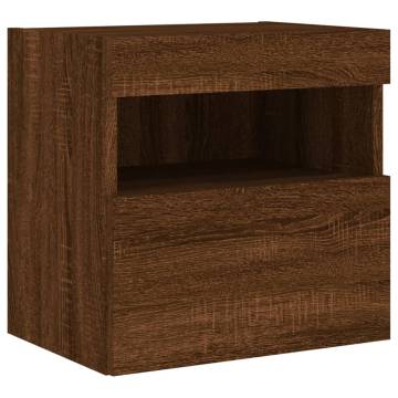 TV Wall Cabinets with LED Lights 2 pcs Brown Oak 40x30x40 cm