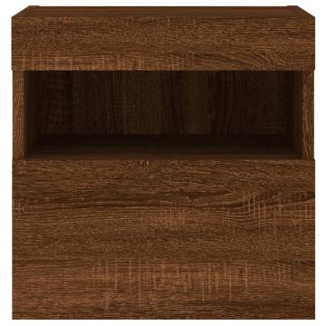 TV Wall Cabinets with LED Lights 2 pcs Brown Oak 40x30x40 cm