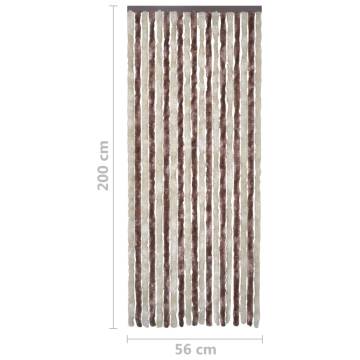 Insect Curtain Beige and Light Brown 56x200 cm Chenille