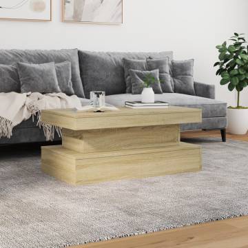 Coffee Table with LED Lights Sonoma Oak 90x50x40 cm