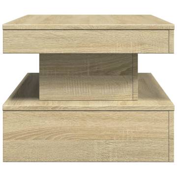 Coffee Table with LED Lights Sonoma Oak 90x50x40 cm