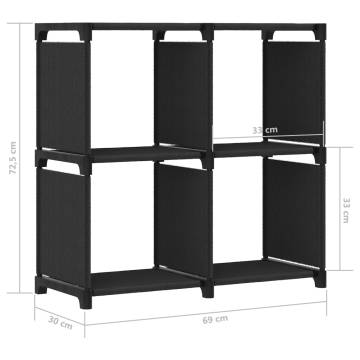 4-Cube Display Shelf Black 69x30x72.5 cm Fabric