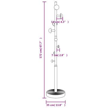 Coat Stand White 172 cm Powder-coated Iron