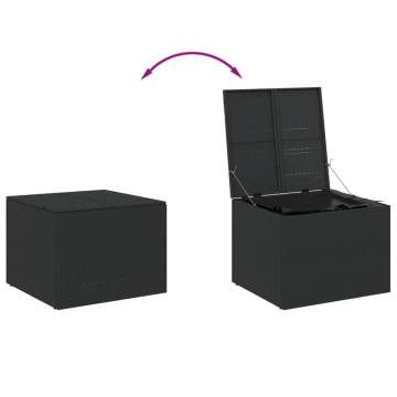 Garden Storage Box Black 291L Poly Rattan