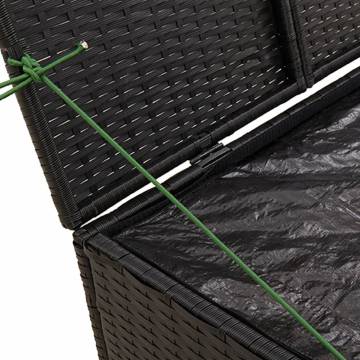 Garden Storage Box Black 291L Poly Rattan