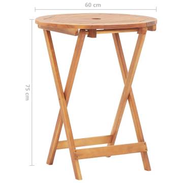 Folding Garden Table 60x75 cm Solid Acacia Wood