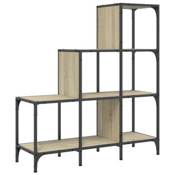 Bookcase Sonoma Oak 92x30x102 cm Engineered Wood and Metal