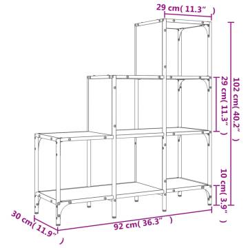 Bookcase Sonoma Oak 92x30x102 cm Engineered Wood and Metal