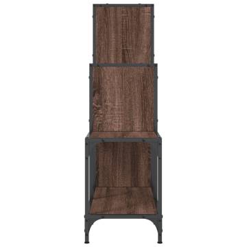 Bookcase Brown Oak 92x30x102 cm Engineered Wood and Metal