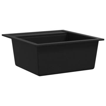 Granite Kitchen Sink Single Basin Black