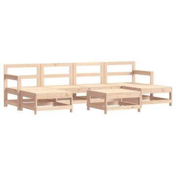 7 Piece Garden Lounge Set Solid Wood Pine