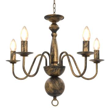 Chandelier Antique Black 5 x E14 Bulbs