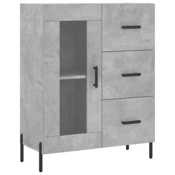 Highboard Concrete Grey 69.5x34x180 cm Engineered Wood