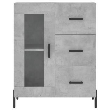 Highboard Concrete Grey 69.5x34x180 cm Engineered Wood