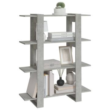 Book Cabinet/Room Divider Concrete Grey 100x30x123.5 cm