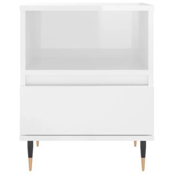 Bedside Cabinets 2 pcs High Gloss White 40x35x50 cm Engineered Wood