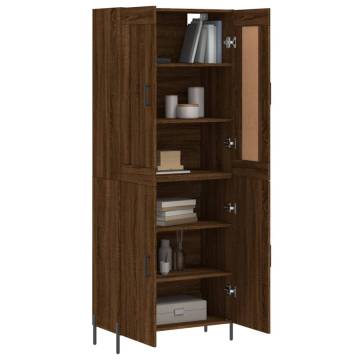 Highboard Brown Oak 69.5x34x180 cm Engineered Wood