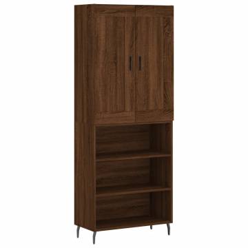 Highboard Brown Oak 69.5x34x180 cm Engineered Wood