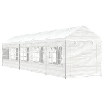 Gazebo with Roof White 11.15x2.28x2.69 m Polyethylene