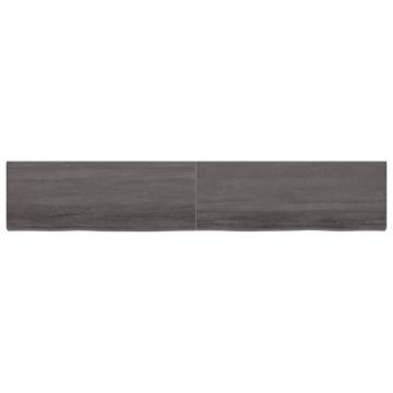 Bathroom Countertop Dark Brown 220x40x(2-6) cm Treated Solid Wood