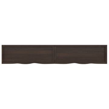 Bathroom Countertop Dark Brown 220x40x(2-6) cm Treated Solid Wood