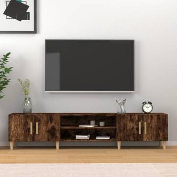 TV Cabinet Smoked Oak 180x31.5x40 cm Engineered Wood