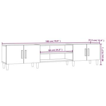 TV Cabinet Smoked Oak 180x31.5x40 cm Engineered Wood