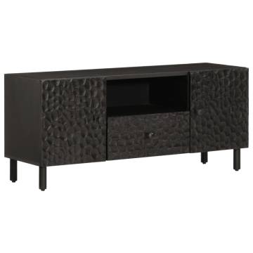 TV Cabinet Black 105x33x46 cm Solid Wood Mango