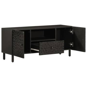 TV Cabinet Black 105x33x46 cm Solid Wood Mango