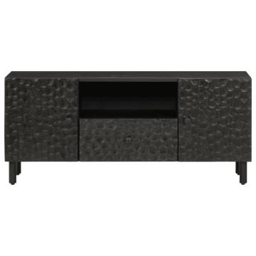 TV Cabinet Black 105x33x46 cm Solid Wood Mango