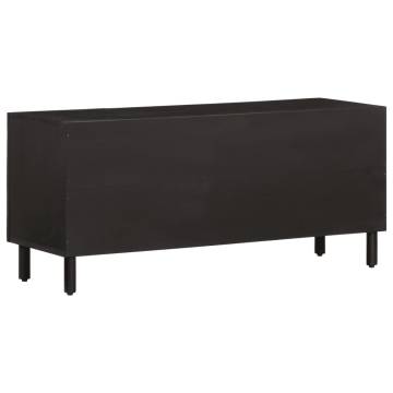 TV Cabinet Black 105x33x46 cm Solid Wood Mango