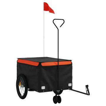 Bike Trailer Black and Orange 45 kg Iron