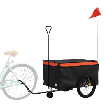 Bike Trailer Black and Orange 45 kg Iron