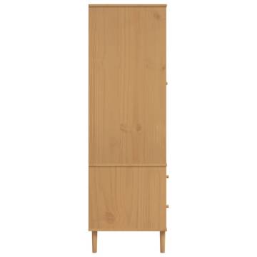 Wardrobe SENJA Rattan Look Brown 90x55x175 cm Solid Wood Pine