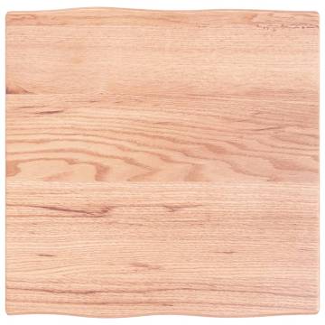 Table Top Light Brown 60x60x2 cm Treated Solid Wood Oak Live Edge