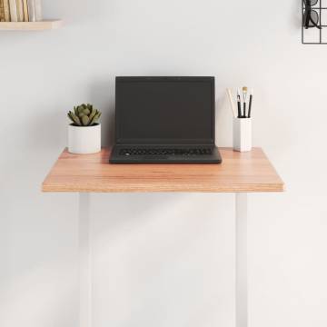 Table Top Light Brown 60x60x2 cm Treated Solid Wood Oak Live Edge