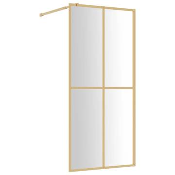 Walk-in Shower Wall with Clear ESG Glass Gold 80x195 cm