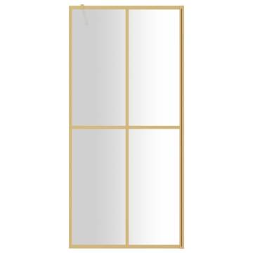 Walk-in Shower Wall with Clear ESG Glass Gold 80x195 cm