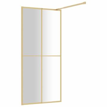 Walk-in Shower Wall with Clear ESG Glass Gold 80x195 cm