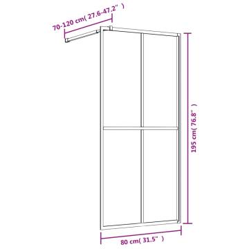 Walk-in Shower Wall with Clear ESG Glass Gold 80x195 cm